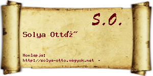 Solya Ottó névjegykártya
